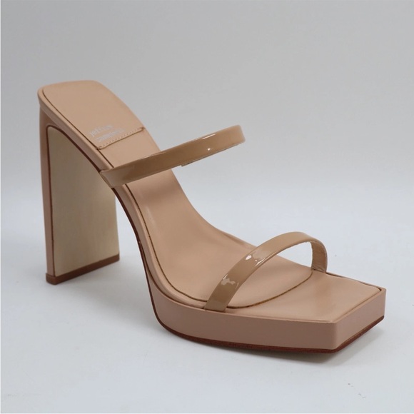 Jeffrey Campbell Hustler Dusty Nude Patent Strappy Heels - Picture 3 of 11